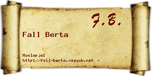 Fall Berta névjegykártya